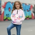thumbnail image 3 of Xoenoiee Cute Axolotl Print Girls Zip Up Hoodie Oversized Sweatshirt Cute Trendy Zipper Pullover Tops Teen Girl Casual Mock Neck Fall Winter Sweater, 7-8 Years, 3 of 7
