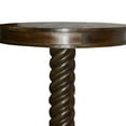 thumbnail image 3 of Round Mango Wood Table with Twisted Pedestal Base and Molded Top, Dark Brown - Saltoro Sherpi, 3 of 6