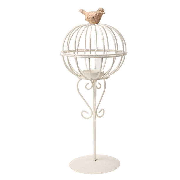 Jaula De Pájaros De Hierro Forjado Candelabro Decoración De Boda En Casa Estante Exhibición Decoraciones Blanco Zulema Sostenedor De la Luz Del Té