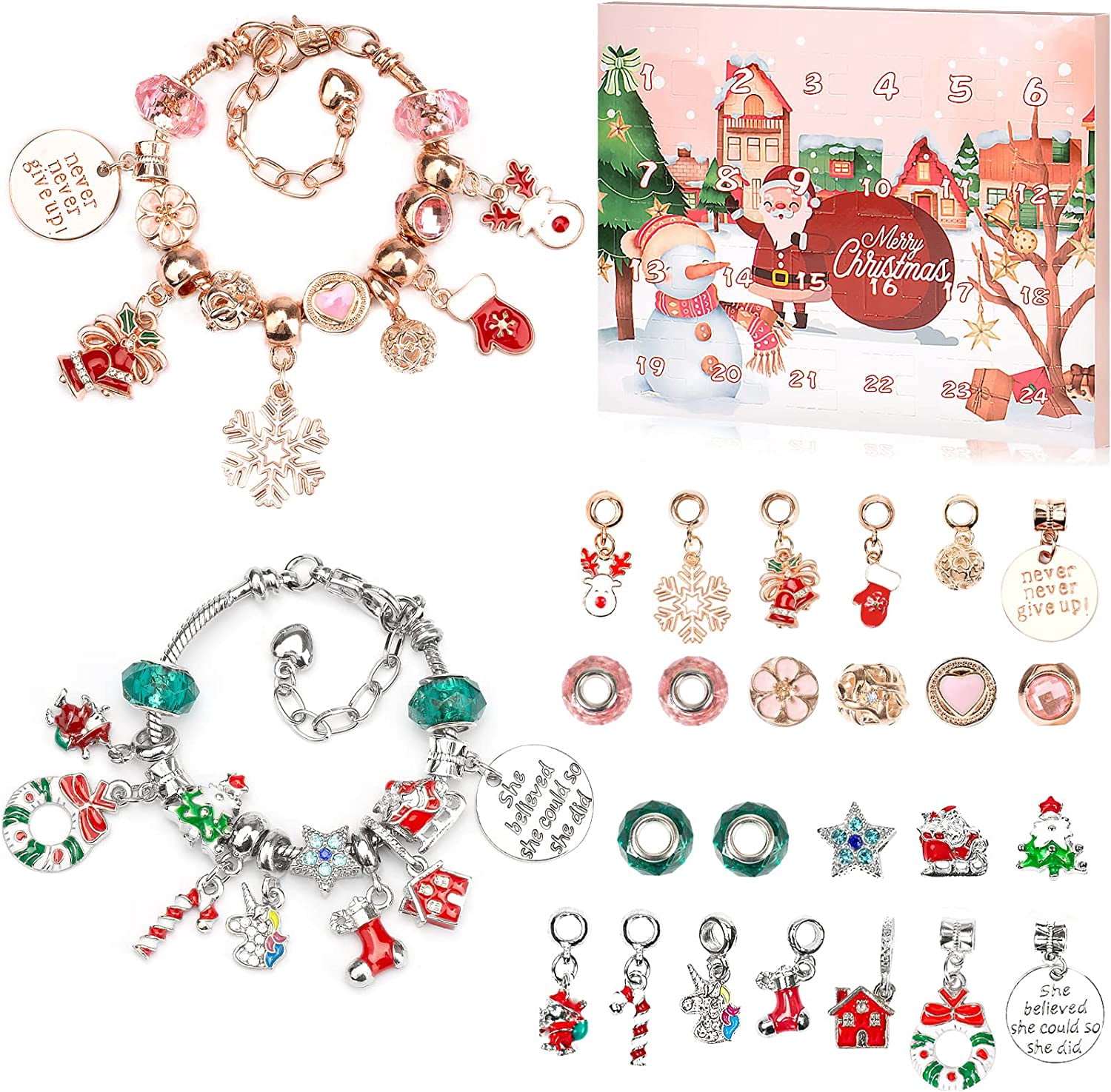 Advent Calendar Girls Christmas Gift,Christmas Countdown Calendar,Advent  Calendar 2022 Kids,24 Days DIY Christmas Bracelet Gifts - Walmart.com