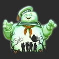 thumbnail image 2 of Women's Ghostbusters Halloween Stay Puft Marshmallow Man Graphic Tee Black Small, 2 of 4