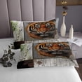 thumbnail image 3 of Erosebridal African Tiger Coverlet Set Twin, Botanical Birch Tree Bedding Set, Old Barn Door Decor 2pcs, 3 of 5