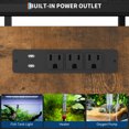 thumbnail image 5 of 40-50 Gallon Heavy Duty Fish Tank Stand with Drawers & Built-in Power Outlet, Multi Storage for Aquarium Turtle Reptile Terrarium Tank, Brown, 5 of 7