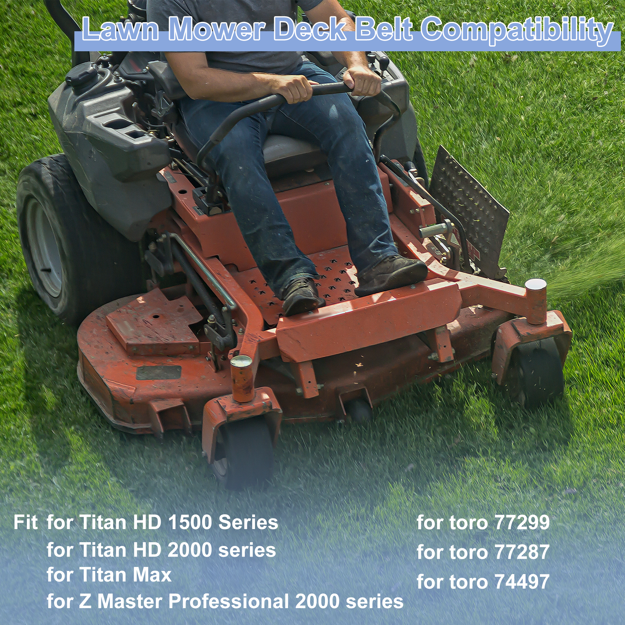 Unique Bargains No.135-1873/1351873 Lawn Mower Deck Belt for Titan HD 1500 Series 1 Pc