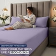 thumbnail image 3 of Utopia Bedding Extra Deep Pocket Queen Fitted Sheet, Fits up to 21 Inch Mattress - Hotel Luxury, Soft, Breathable and Comfy - Shrinkage and Fade Resistant - Easy Care Lavender, 3 of 5