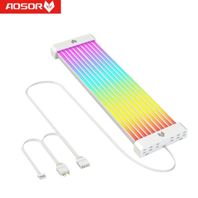 Luz COOLMOON AOSOR AL200 DIY 5V ARGB 56 LED Barra flexible para tarjeta gráfica 8P FLhrweasw Nuevo