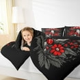 thumbnail image 4 of Manfei Red Mushroom Queen Comforter Set,Natural Plant Bedding Sets,Rustic Flower Floral Bedding Comforter Set For Child,Super Cozy Room Decor Reversible,3 Pieces, 4 of 8