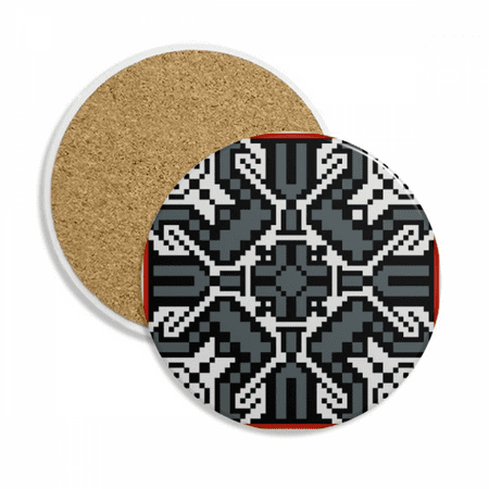 

Russia Style Gray Texture Country Pattern Coaster Cup Mug Tabletop Protection Absorbent Stone