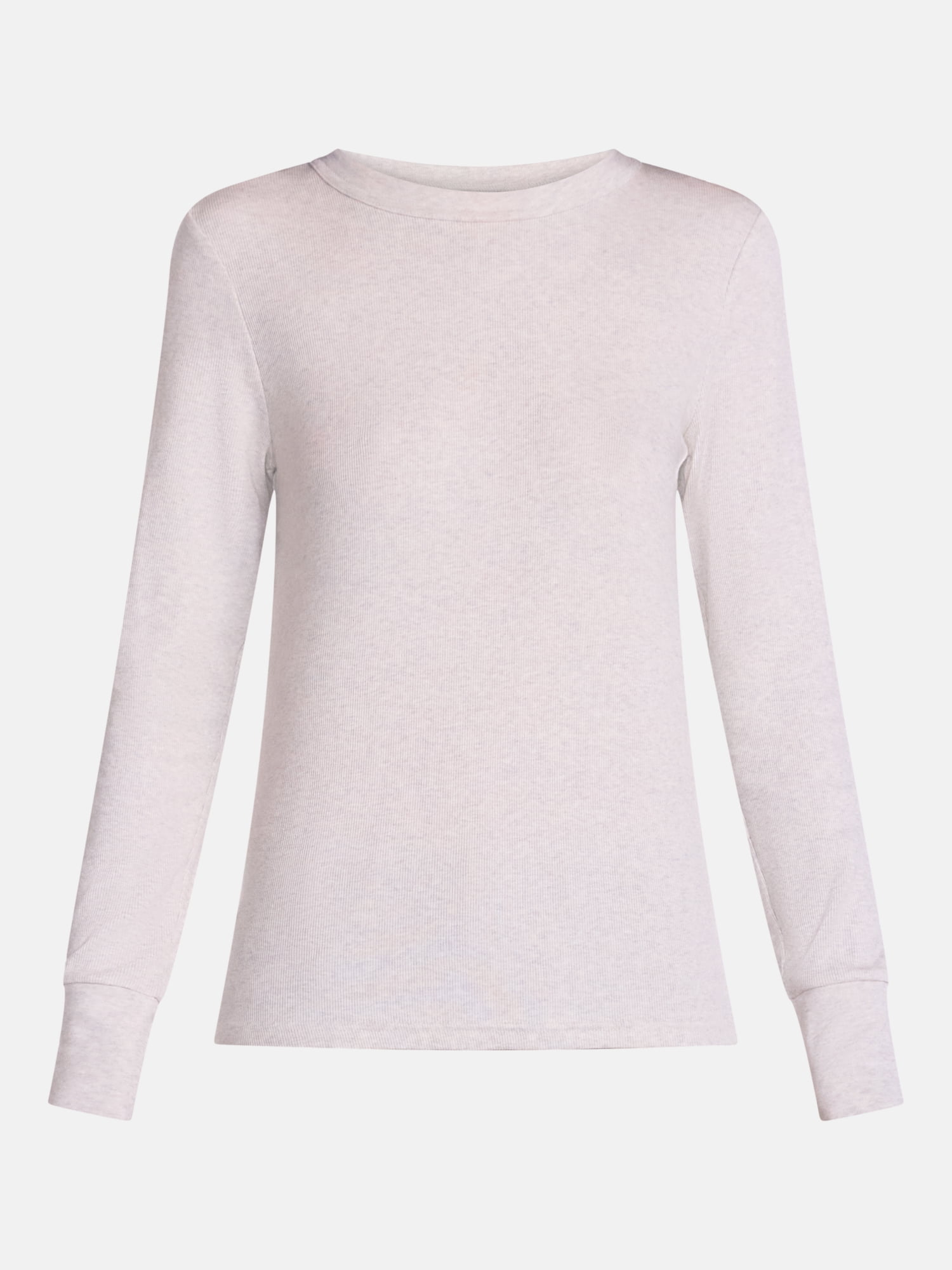 Scenario Women's and Women's Plus Rib Tee with Long Sleeves, Sizes XS-4X