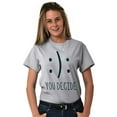 thumbnail image 4 of You Decide Happy Sad Emoticon Cute Plus Size Crewneck Graphic Tee Shirt Brisco Brands 2X, 4 of 4