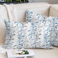 thumbnail image 2 of Blue Grey Botanical Throw Pillow Covers, Spring Floral Summer Farmhouse Soft Breathable Pillow Cases with Invisible Zipper for Sleeping, Queen Size Pillowcases for Couch Bed Sofa Chair 20x30 Inches, 2 of 9