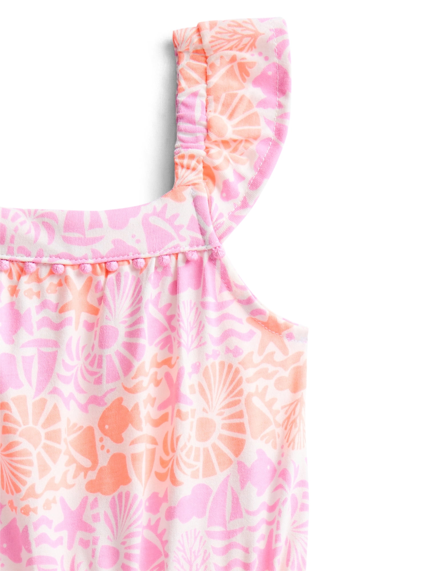Wonder Nation Toddler Girls Ruffle-Strap Romper, Sizes 12M–5T