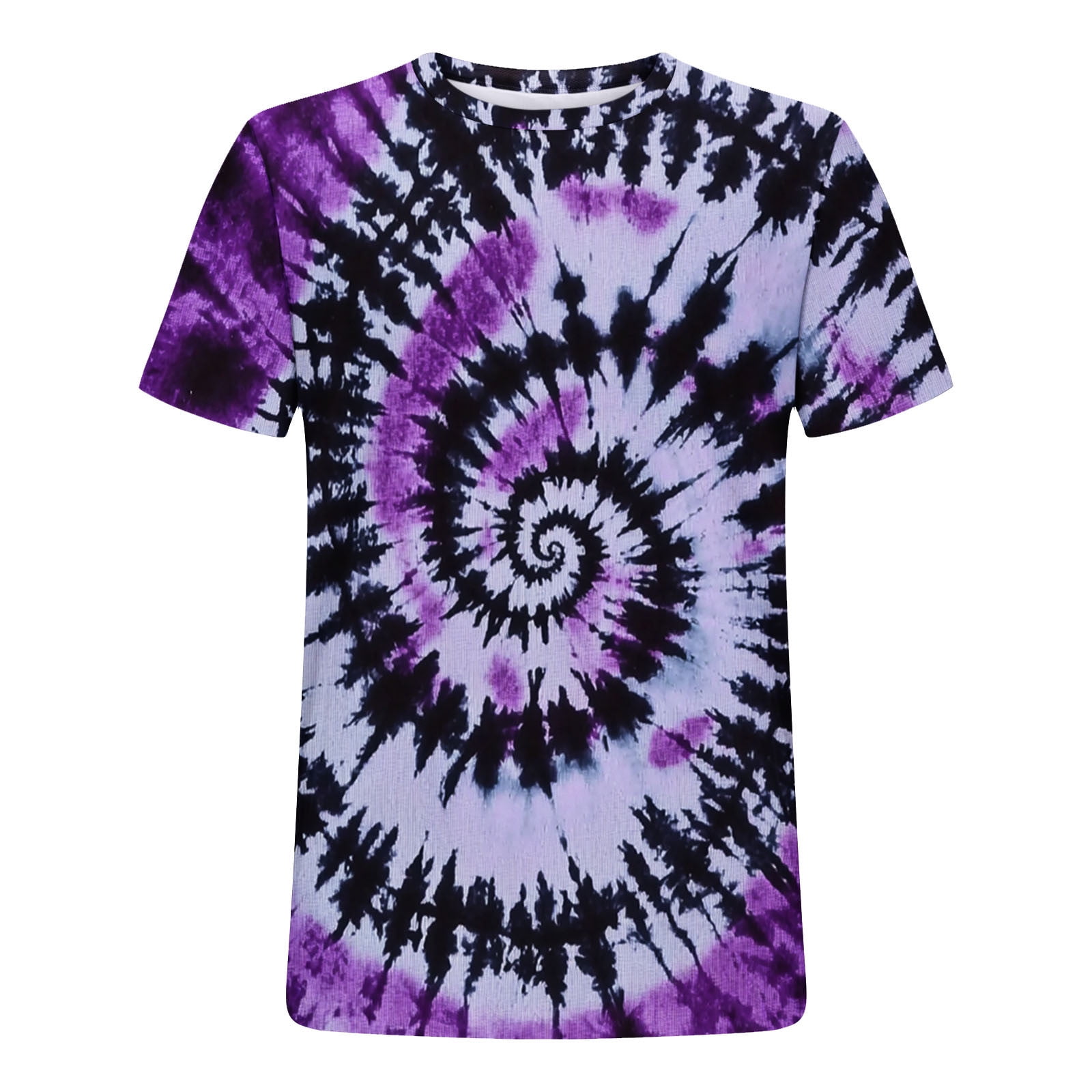 Mens Tie-dye T Shirt Short Sleeve Crew Neck Fitted Colorful Tees S