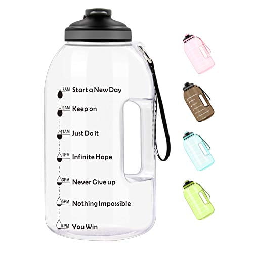 MYSHAKER Large 1 Gallon Motivational Water Jug with Wide Mouth and