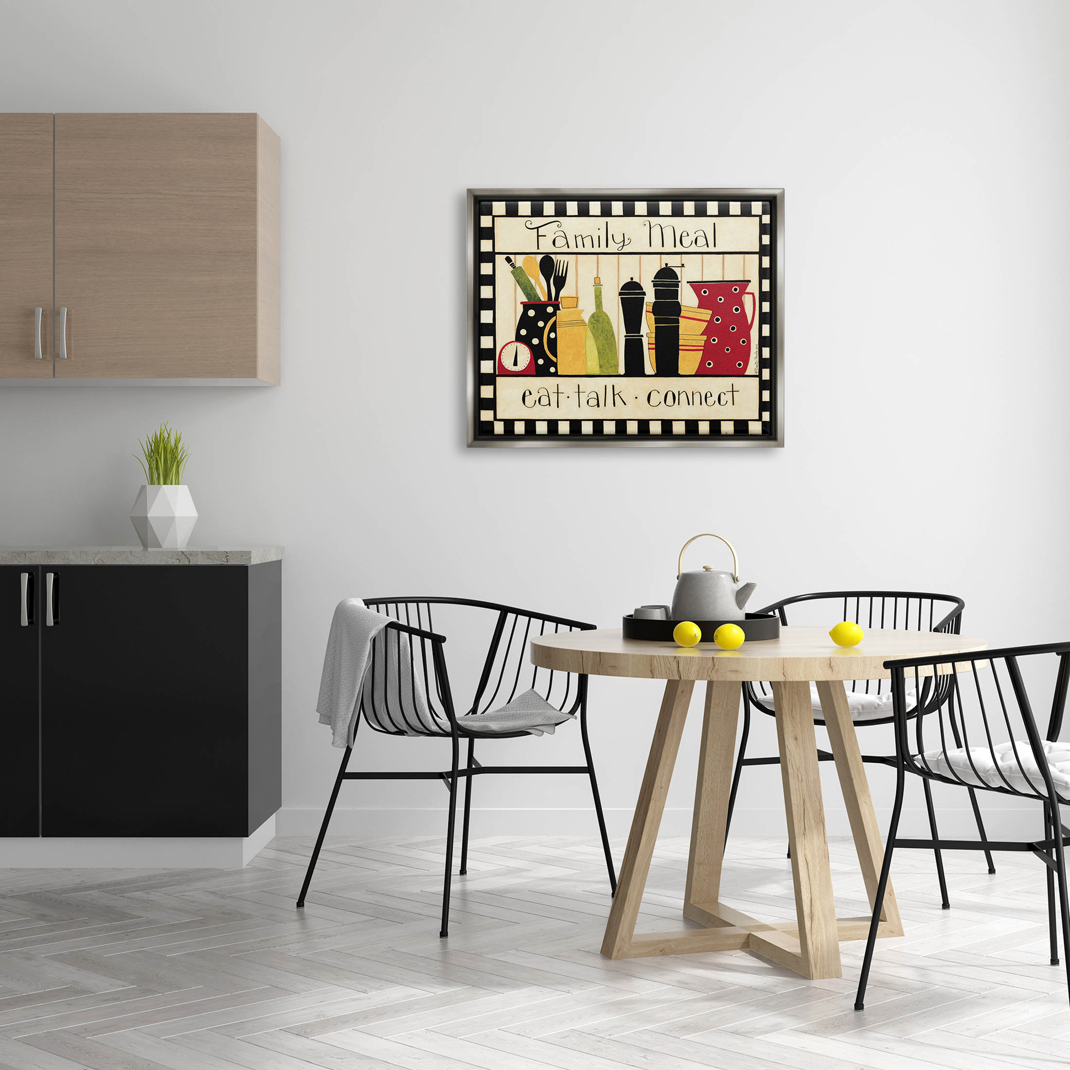 Family Meal Vintage Kitchen Utensils Food & Beverage Graphic Art Luster Gray Framed Art Print Wall Art