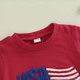thumbnail image 6 of alcepopk 4th Of July Toddler Baby Boy Outfits Short Sleeve American Flag Tshirt Plaid Shorts Set Patriotic Summer Clothes(Red,6-12 Months), 6 of 9
