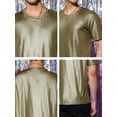 thumbnail image 6 of Lars Amadeus Men's Metallic T-Shirt Crew Neck Short Sleeves Shiny Party Nightclub Tee Shirt, 6 of 6