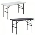 thumbnail image 2 of 4 Ft Folding Table Plastic Camping Table For Party Dining In/Outdoor White/Black, 2 of 9