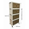 thumbnail image 2 of 4 Tier Stackable Storage Shelf with Clear Drawers - Folding Organizer with Wheels for Closet, Kitchen, Bathroom, Bedroom, Tool-Free Assembly, 2 of 9