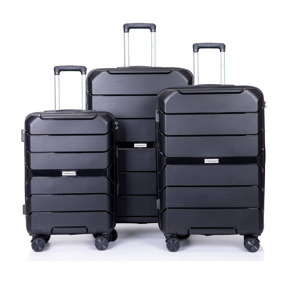 3 Piece Luggage Sets, Travelhouse Hard Shell Suitcase Set with TSA Lock ...