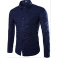 thumbnail image 4 of Men Casual Formal Shirts Slim Fit Shirt Top Long Sleeve Business Work Formal Shirts Size M-3XL, 4 of 6