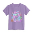 thumbnail image 5 of Gubotare Girls Halloween Shirt Girls Casual Short Sleeve T Shirts Kids Loose Soft Tops Size 9-10 (Purple,9-10 Years), 5 of 7