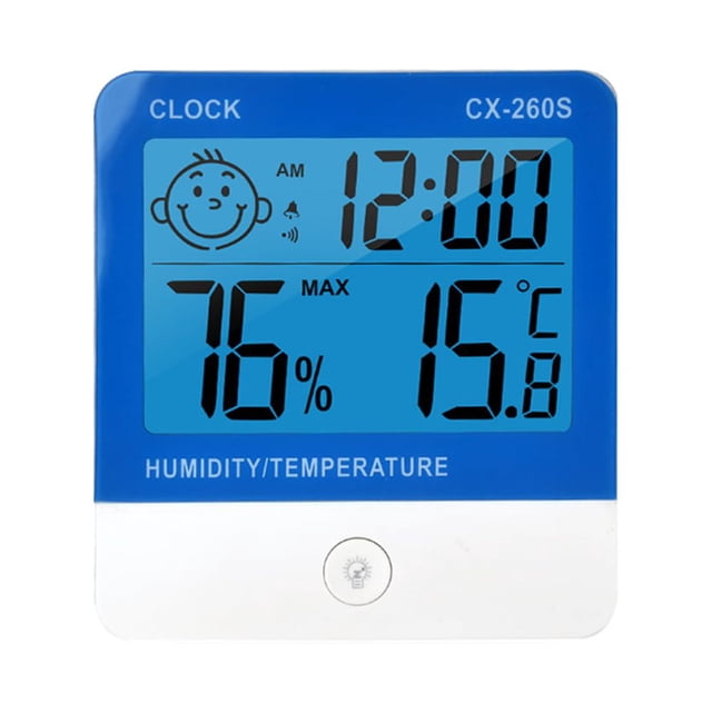Yeacher Digital Thermo-Hygrometer Thermometer Hygrometer Indoor Room Temperature Humidity Gauge Meter Alarm Clock LCD Display
