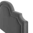 thumbnail image 3 of Headboard, Nailhead, Full Queen Size, Charcoal Grey Gray, Velvet, Modern Contemporary, Mid Century Bedroom Master Guest Suite Room, 3 of 9
