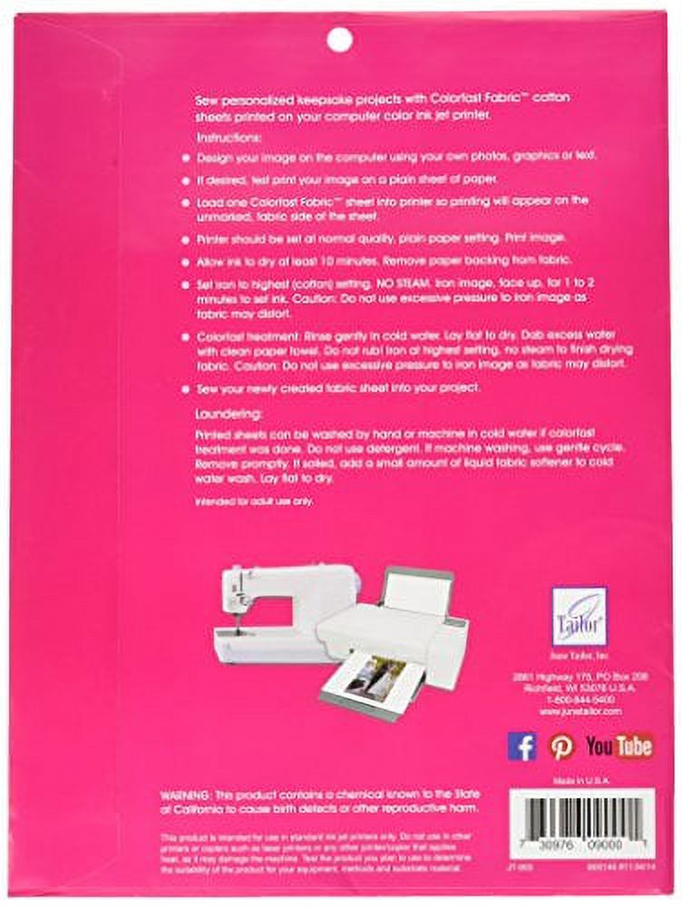 June Tailor Print 'n Press Transfer Sheets for Ink Jet Printers, 10 sheets