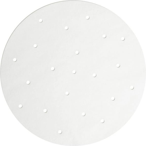 100 Pack Air Fryer Parchment Paper 9 inch, Round Bamboo Steamer Liners, White