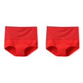 thumbnail image 1 of (2-Pack) Rinsvye Women's Solid Color Cotton Hiking Underwear Women Underwear High Waisted Underwear Lace Panties for Women Plus Size Pack Control Underwear for Women Microfiber Women's Panties, 1 of 4
