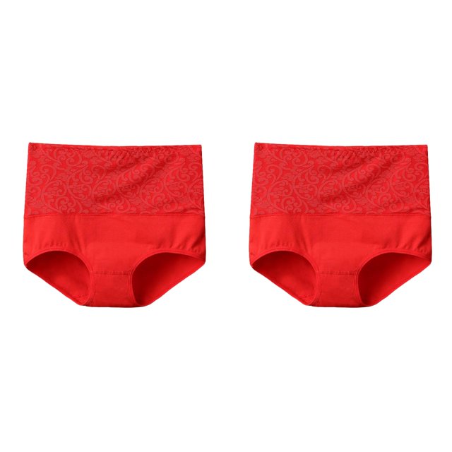 (2-Pack) Rinsvye Women's Solid Color Cotton Hiking Underwear Women Underwear High Waisted Underwear Lace Panties for Women Plus Size Pack Control Underwear for Women Microfiber Women's Panties