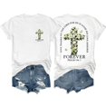 thumbnail image 3 of Trendfront Womens Christian T Shirt Floral Cross Graphic Front and Back Print Crewneck Short Sleeves Faith Tee, 3 of 3