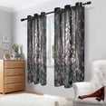 thumbnail image 2 of Yayeee Window Curtains Light Filtering 63"x42" Grommet Panel Pair Home Living Room Decor, Dark Flowers Pattern, 2 of 7