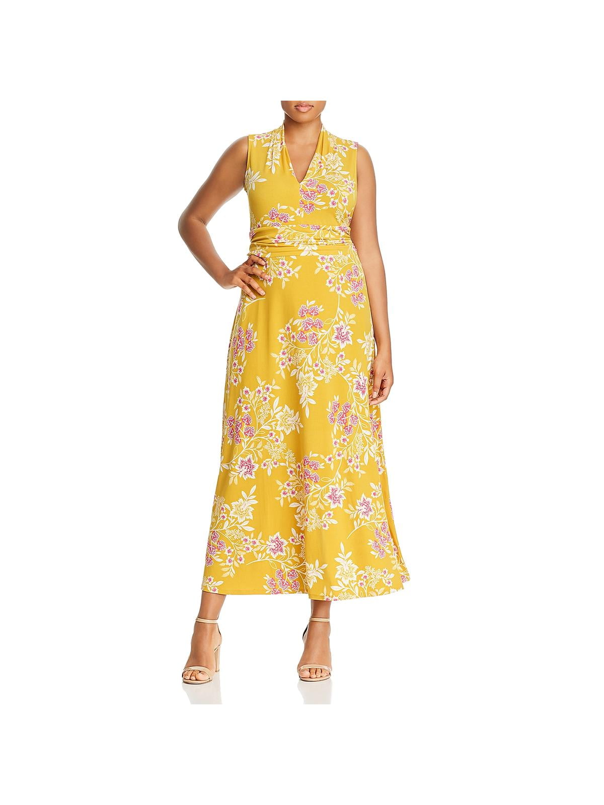 vince camuto yellow floral dress
