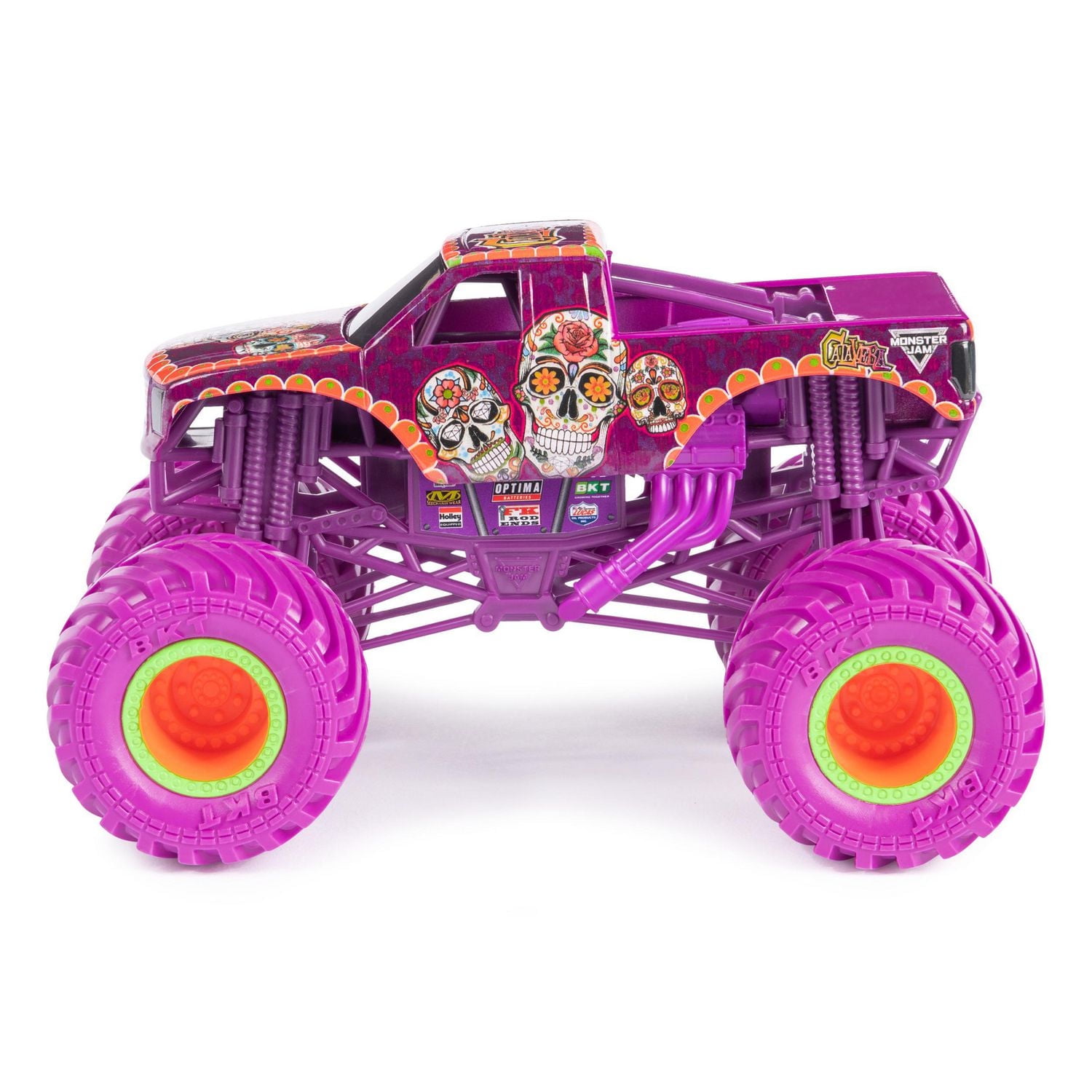 Monster Jam, Monster truck Calavera officiel, véhicule en métal moulé à collectionner, échelle 1:24, jouets pour garçons à partir de 3 ans