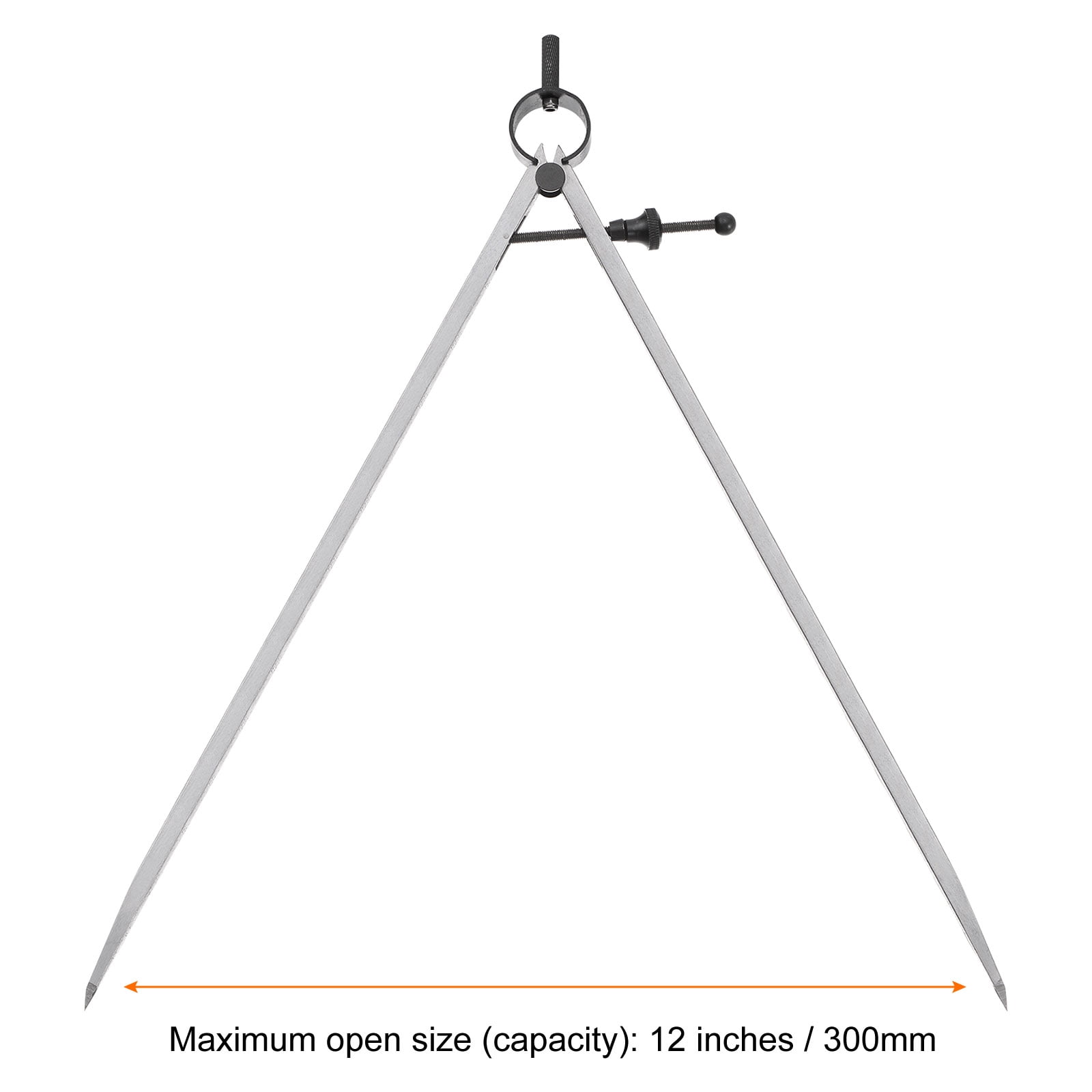 Uxcell Spring Joint Caliper 12 inch / 300mm Steel Adjustable Spring Divider Caliper with Solid Nut
