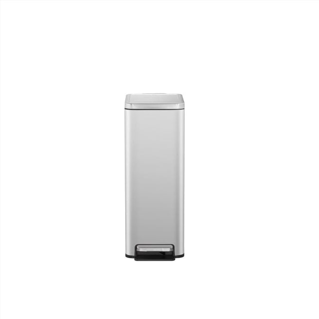 Bote de basura EKO Stella Slim, 45 L (11,9 galones), acero inoxidable plateado