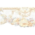 thumbnail image 1 of Dundee Deco Prepasted Wallpaper Border - Victorian Pearl, Green Roses in Garlands Scalloped, 15 ft x 5.75 in, 1 of 5