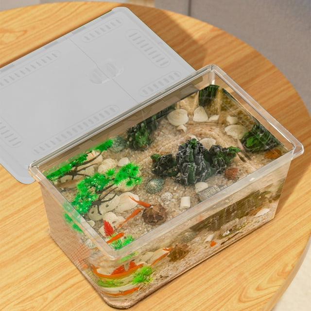 Caja de aislamiento para pecera, incubadora de cría de plástico, tapa segura, ventana transparente, para peces pequeños, hospital para acuarios, equipo de cría de peces Blahzhy