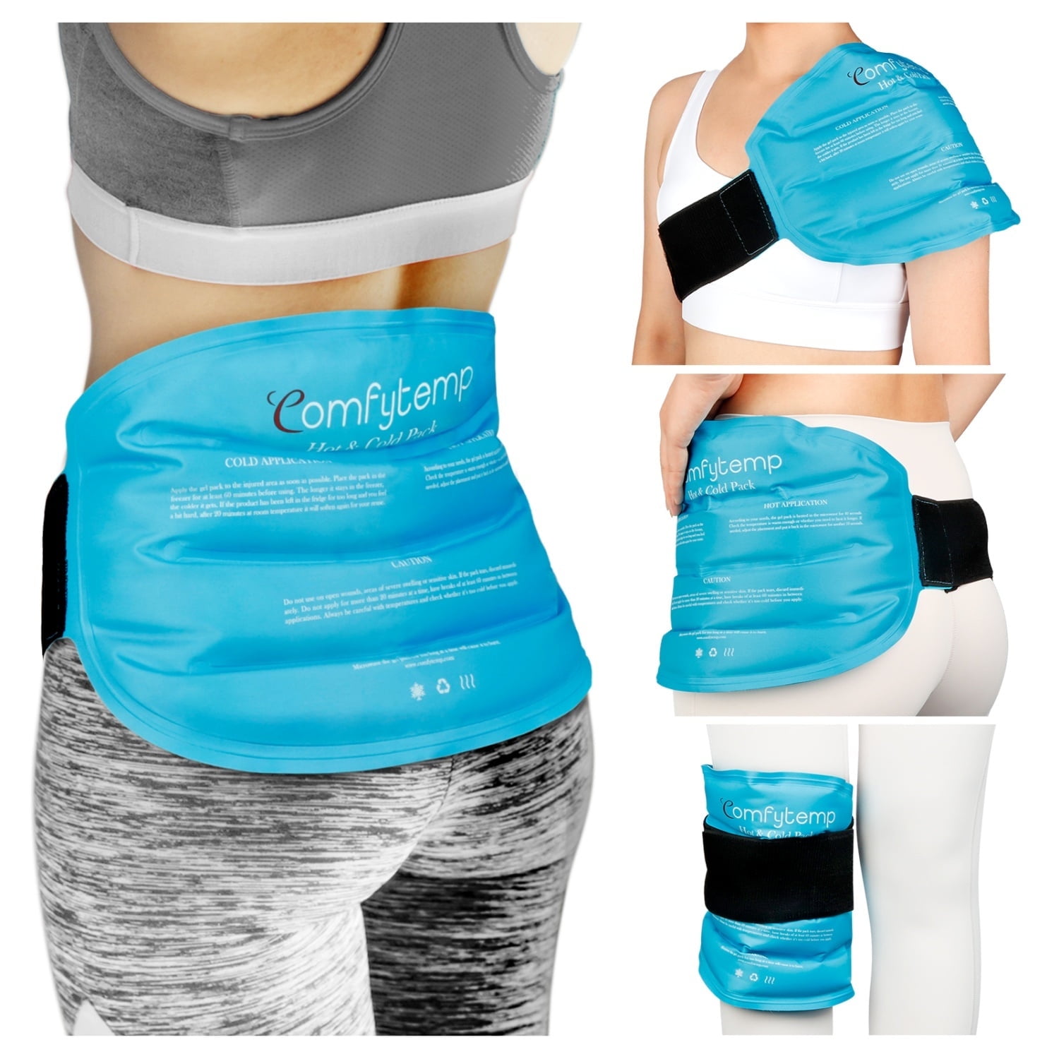 Comfytemp Large Ice Pack for Back Pain, Reusable Gel Hot Cold Therapy for Lumbar, Hips, Knee, Shoulder