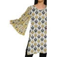 thumbnail image 4 of Moomaya Poly Crepe Short Kurtis For Women Printed Kimono Sleeve Dress Indian Top, 4 of 5