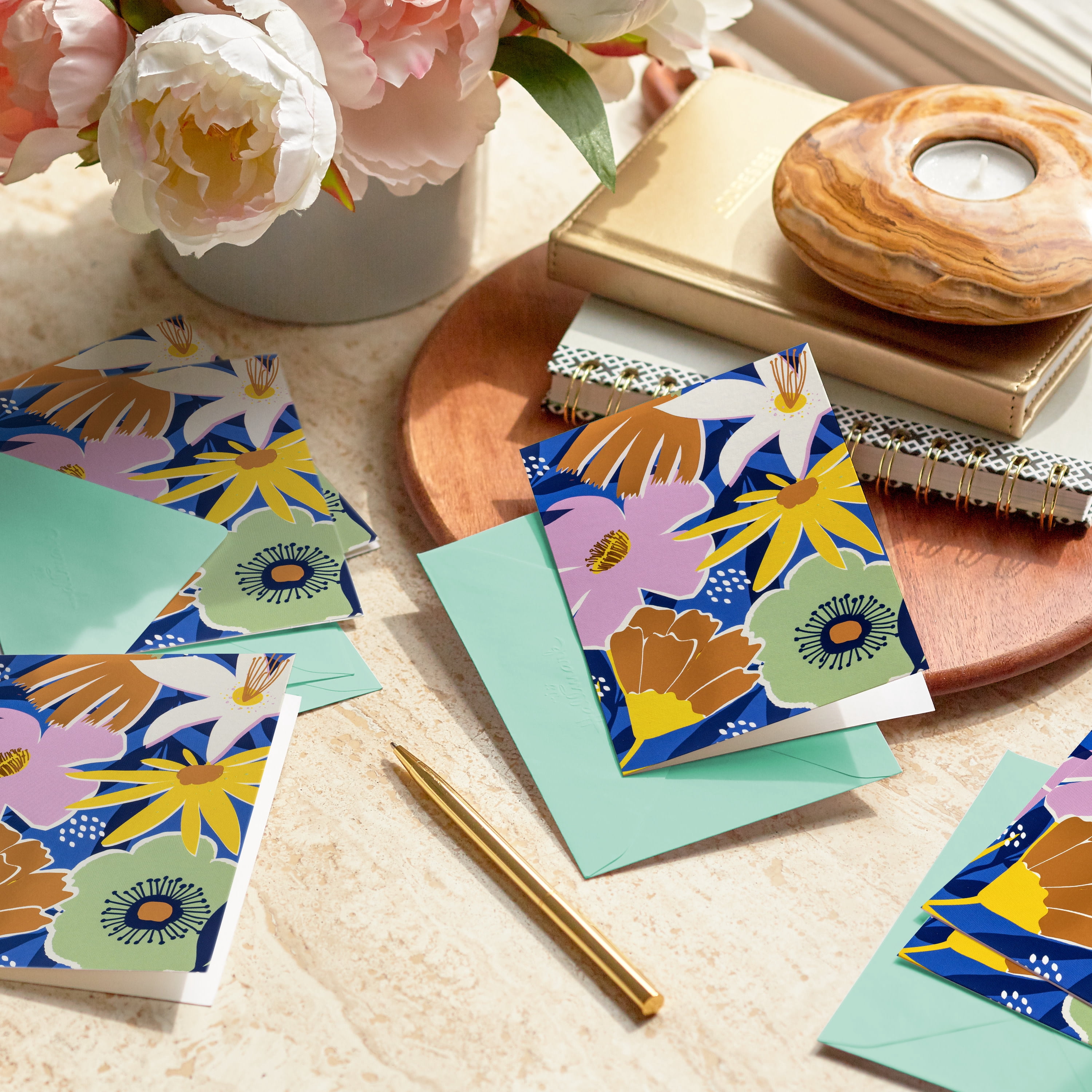 Hallmark Blank Notes (Bright Floral),10 Count