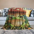 thumbnail image 2 of Orinice Cute Frog Throw Blanket - Soft Plush, Lightweight, Warm, Fuzzy Anti-Pilling   Blanket for Couch, Bedroom, Travel, Bed, Outdoor - Perfect Comfy Gift for Kids and Adults   50x60in, 2 of 6