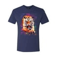 thumbnail image 2 of Wild Bobby, Tiger Growling Colorful Trippy Tie Dye Animal Lover Mens Premium Tri Blend T-Shirt, Vintage Navy, Medium, 2 of 3