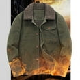 thumbnail image 6 of Fleece Jackets for Men Lining Warm Windproof Winter Coat Button Down Casual Overcoat, 6 of 7