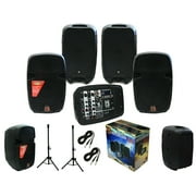 Mr. Dj 2X10" PA DJ 2-Way Active Power Speaker Mixer EQ Bluetooth USB Karaoke