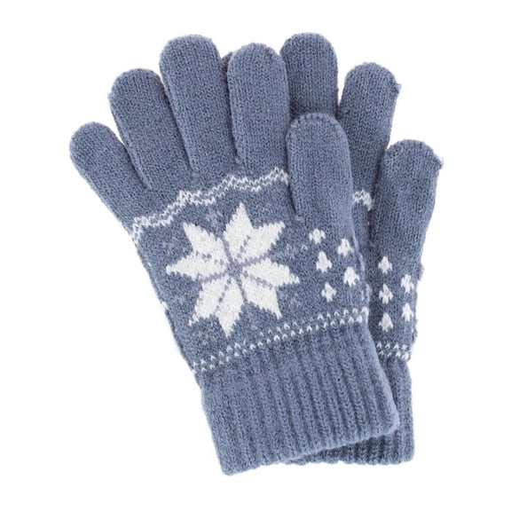 CTM Kid's Snowflake Pattern Winter Gloves