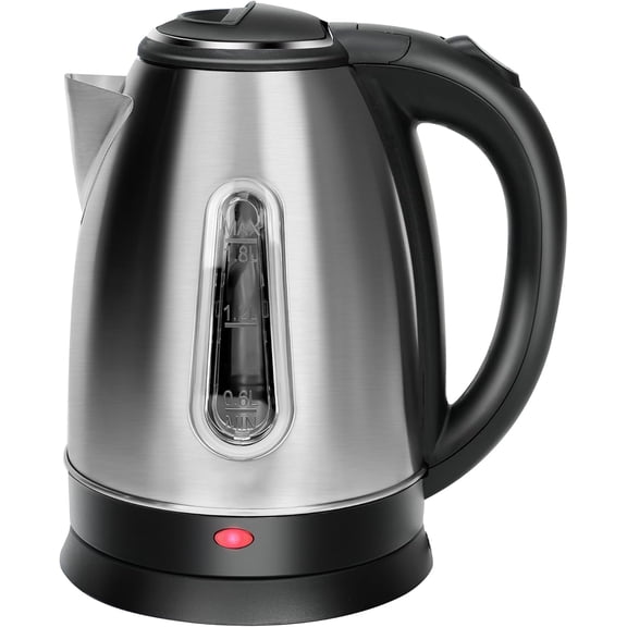 Electric Kettle, Stainless Steel 1.8 Liters Tea, Coffee Kettle & Hot Water Boiler, Auto Shut Off, Boil-Dry Protection with LED Ligh, Water Heater & Teapot, 360° Swivel Base, 1100W