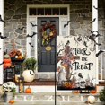 thumbnail image 3 of Halloween Garden Flag Trick or Treat mini 12.5 x 18 Inch Double Sided Burlap Tomb Cross with Skull Skeleton Flower Yard Flag Holiday Seasonal Outdoor Outside Decoration, 3 of 6
